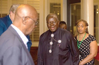 Otumfuo chatting with some of the guests at the dinner